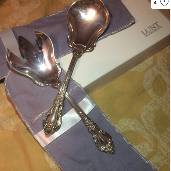 Lunt Sterling Eloquence Salad Set, 1953 NEVER USED - Picture 6 of 7